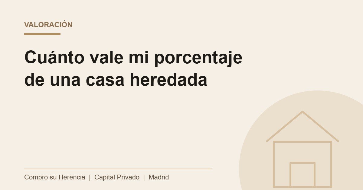 Cuánto vale mi porcentaje de una casa heredada